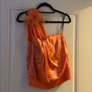 Orange one shoulder shirt